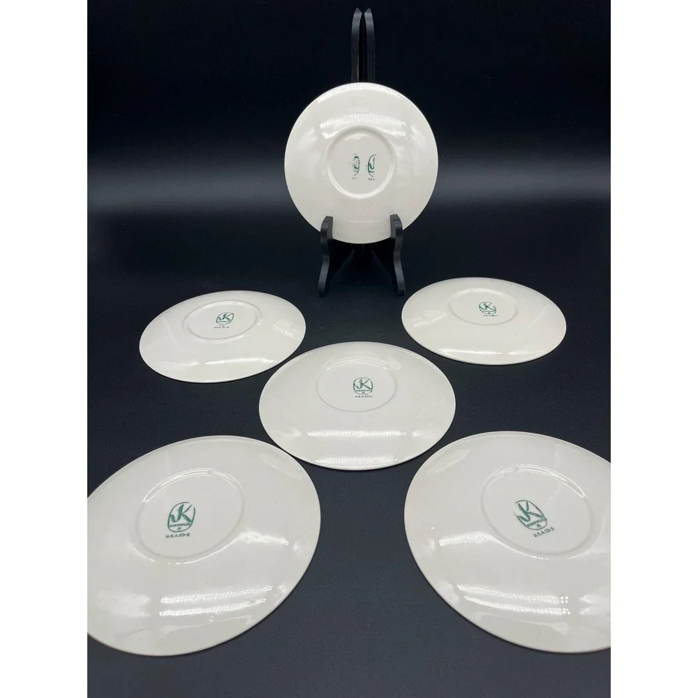 Knowles China Sweetbriar Bread and Butter Plate Set 6 Pieces Pink Roses Dinner